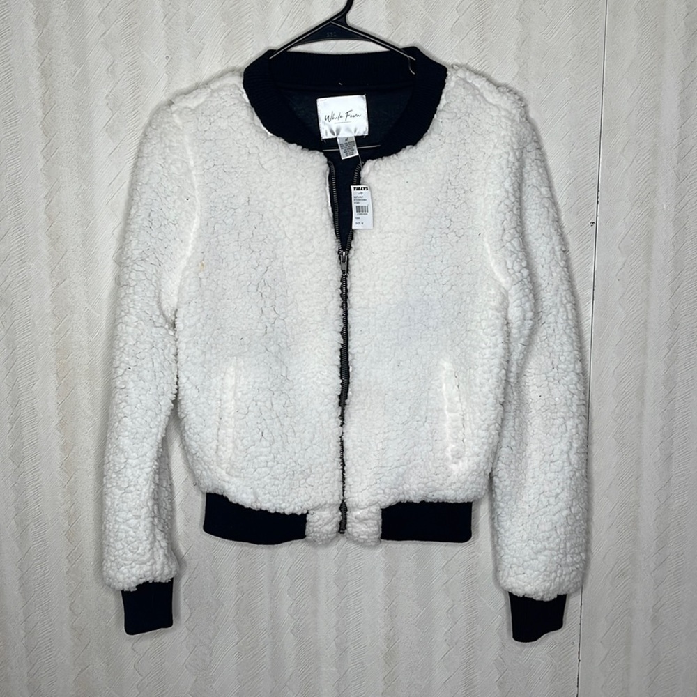 🆕 TILLYS WHITE FAWN bomber Jacket Size M - Picture 4 of 6